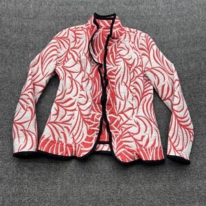 Trimdin Reversible Jacket Blazer Palm Collection Coral XS USA Coastal Grandma